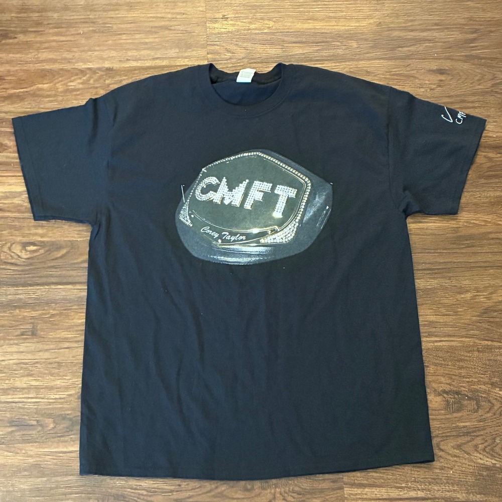 Corey Taylor CMFT Album T-Shirt Mens L Black Excellent Band Tour Graphic Tee
